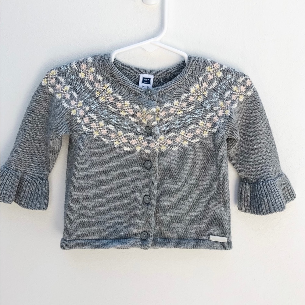 Janie and Jack Knit Sweater with Pom Hat